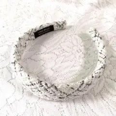 HAND MADE ツイード キラキラ カチューシャ