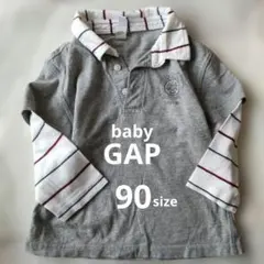 babyGAP ポロシャツ風トップス（長袖重ね着デザイン）90cm