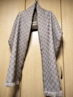 GUCCI GGパターン ベージュウールマフラー