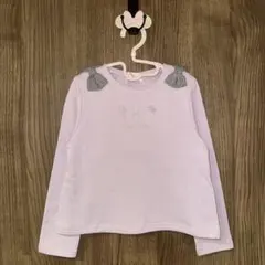 新品未使用　メゾピアノ　肩リボン　トレーナー　ラベンダー 120cm