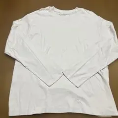 ホワイト長袖Tシャツ XXL ベージュ