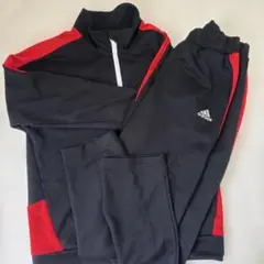 adidas ジャージ 上下セット ブラック/レッド　160