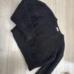 ラメ入り黒クルーネックセーター M ローリーズファーム