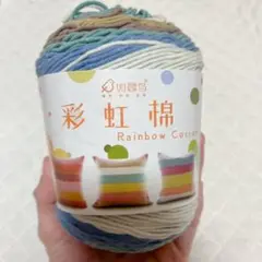 毛糸 Rainbow Cotton マルチカラー 100g 青系