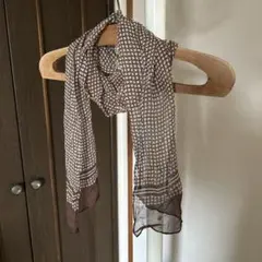 ブラウン チェック柄 シフォンストール