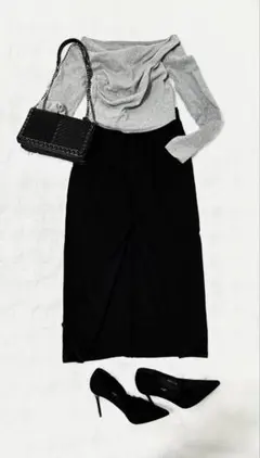 デニムタイトスカート スリット Sサイズ ブラック