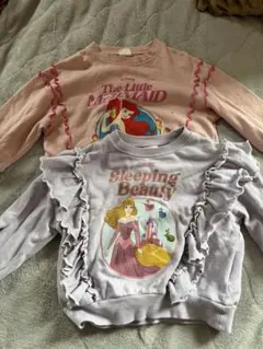 アリエル＆オーロラ姫フリルトレーナー 100cm 2セット