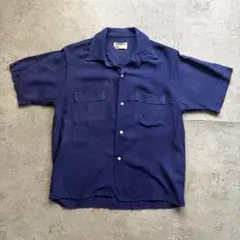 古着　60s レーヨン　シャツ　茄紺　フェード 古着 60s レーヨン シャツ 茄紺 フェード - メルカリ