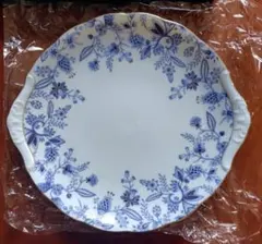 【未使用】 Noritake ボーンチャイナ 耳付き 花柄 大皿 約25cm