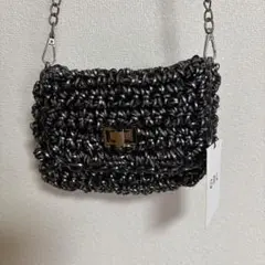 お値下けします！ブラックショルダーバッグ F