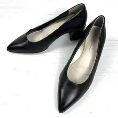 fitfit フィットフィット　ポインテッドトゥ パンプス レザー 黒 23.0