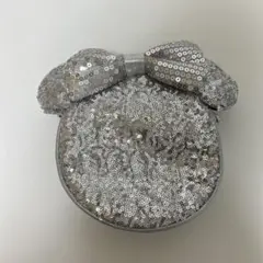 ディズニー ミニーマウス スパンコールショルダーバック シルバー