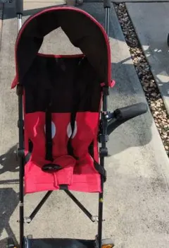 値引きしました　ミッキーマウス ベビーカー 赤黒