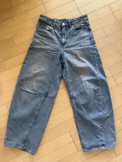 GU バレルレッグ　ジーンズ デニム　M 67 Blue ブルー