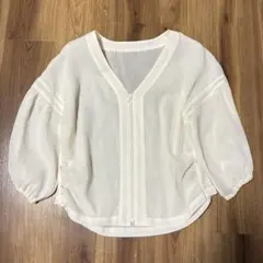 【美品】FENNELシアーブルゾン ジャケット 9号 ヤマダヤ バルーンスリーブ