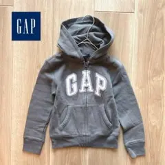 【美品】GAP kids ギャップ　裏起毛パーカー　フード　グレー　120 ロゴ