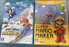 WiiU マリオ＆ソニック AT ソチオリンピックとスーパーマリオメーカー　2点