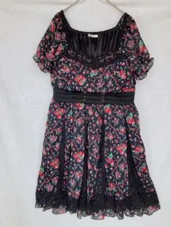 axes femme アクシーズ 半袖 花柄 ゴシック ドレス ワンピース M