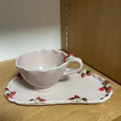 未使用】作家もの 岡村朝子さん ピンク花スクエア 花形小鉢 フラワー