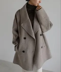 【美品】andme エンドミー エバーネイビー ウール100% コート M