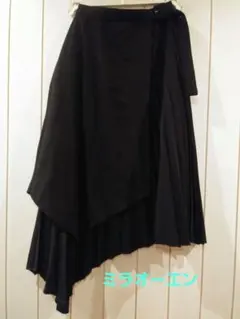 ミラオーウェン　ロングスカート　プリーツスカート　アシメントリースカート