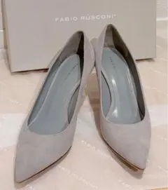 FABIO RUSCONI グレー スエード パンプス 37ハーフ