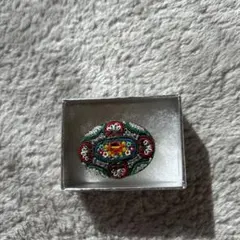 し*ず様 アンティーク　モザイク　オーバル型ブローチ