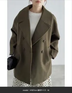 未使用タグ付き　&.NOSTALGIAカーキ　ピーコート