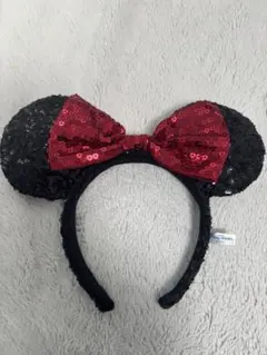 赤黒 ミニーカチューシャ ディズニー