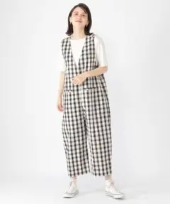 スタディオクリップ　サンバレー　 コットンリネン2wayチェックサロペットのサムネイル