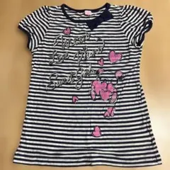 mezzo piano ボーダー　リボン　ベアTシャツ 160㎝