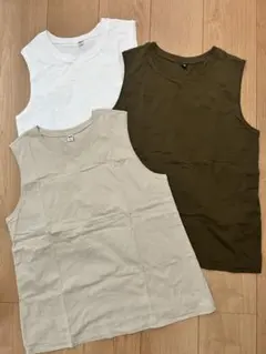 ユニクロ　ノースリーブTシャツ 3枚セット Lサイズ