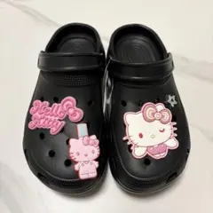 キティちゃん　サンダル　ブラック　黒　ピンク