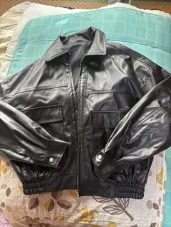ブラックレザージャケット　ブルゾン　Fサイズ