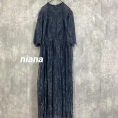 niana　ニアナ　ハイネック　5分袖　総レース　ワンピース　ドレス　Lサイズのサムネイル