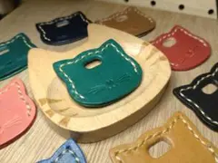 H5-3グリーン　猫型キーカバー大