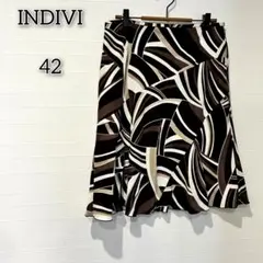 インディヴィ 【42】 スカート ボトムス 総柄 キレイめ エレガント