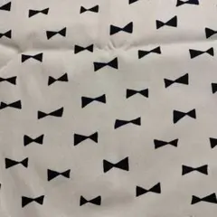 リボン柄　白　はぎれ　布　117㎝横57㎝