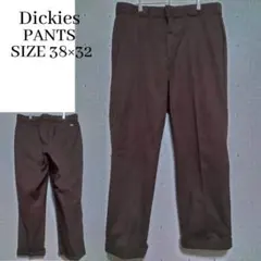 古着 Dickies ワーク パンツ ダークブラウン 38×32