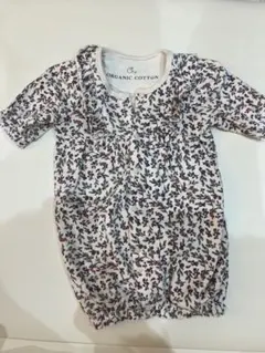 バースデー　オーガニックコットン 花柄ロンパース 50〜60