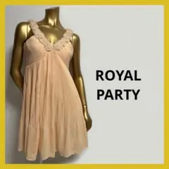 【4819】ROYAL PARTY プリーツ ワンピース 2 オレンジ ドレス