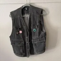 グレー デニム ベスト