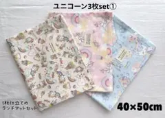 お値下げ中！ランチマット 3枚セット 40×50 布タグ付き 給食用(2)