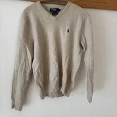 Polo Ralph Lauren ベージュ Vネックセーター　L