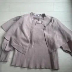 NICE CLAUP ケープ付きリブニット トップス ナイスクラップ