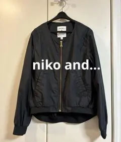極美　niko and…ニコアンド 　ノーカラージャケット春夏　ブラック　④ Lのサムネイル