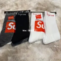 Supreme/Hanes Crew Socks ヘインズ　ソックス　2足　白黒のサムネイル