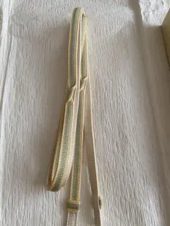 正絹 帯締め 黄緑×クリーム ストライプ｜捻りデザイン｜カジュアル向き