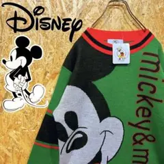 送料無料 ディズニー デカロゴ 新品 希少 レアカラー ゆるだぼ90s ニット