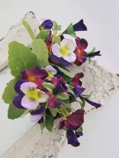 パンジーブッシュ アートフラワー 2本